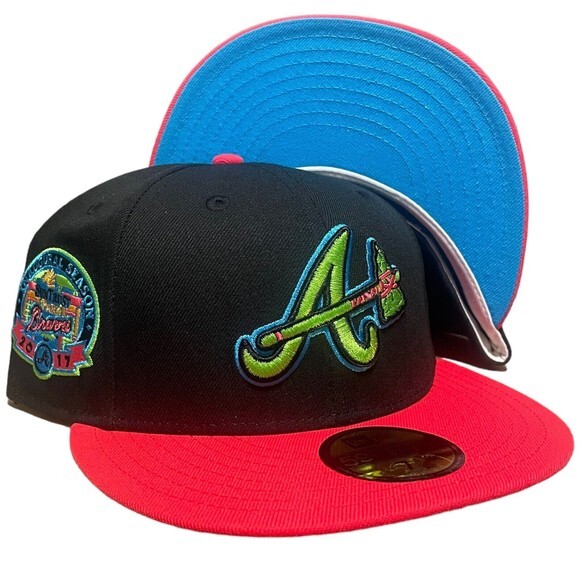 New Era Atlanta Braves Fitted Hat 59FIFTY Cap Inaugural Season Patch - Picture 1 of 7
